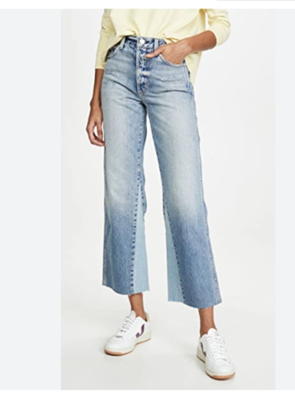 AMO Two-Tone Light Blue Wide-Leg Jeans